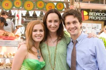 Sophie Kinsella sul set di "I love shopping"